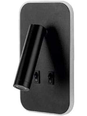 Esmo Home Dekoratif Yatak Başı Okuma Lambası 13 Watt Gün Işığı Çift Kademeli Baş Ucu Kitap Okuma Lambası Tuvalu LED Aplik Gece Lambası (Siyah)