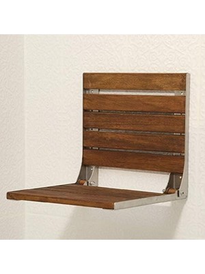 Esmo Home Duvara Monte Katlanır Ahşap Duş Oturağı 38X38 (Krom)