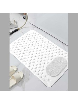 Esmo Home Vantuzlu Banyo ve Duş Kaydırmazı Duşa Kabin Küvet Içi Vantuzlu Banyo Paspası (35X69 Cm) (Gri)