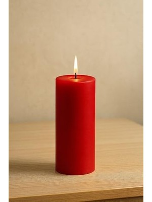 Esmo Home Nice For You Kırmızı Büyük Silindir Mum 7×20 cm – Kokusu Olmayan Blok Mum, Dekoratif & Uzun Ömürlü Baton Mum, Ev Dekorasyonu ve Özel Günler Için