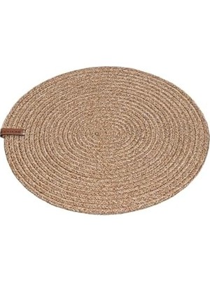 Esmo Home Cesta Amerikan Servis El Yapımı Pamuklu Natural Jüt Örme Düz Supla 37X37CM 9028 37 x 37 Natural