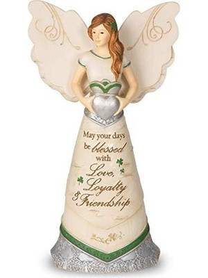 Esmo Home 82340 Irish Blessings Melek Heykelcik, 15,28 Cm, Gümüş
