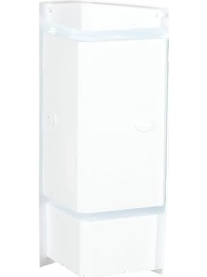 Esmo Home Banyo Köşe Rafı, 26 Cm, 3 Raf, Kapaklı Hazne, Şeffaf Naturel