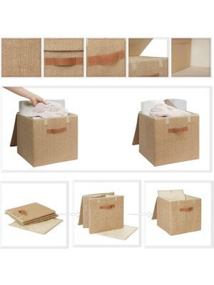 Esmo Home 3'lü Jüt Kapaklı Kutu Set