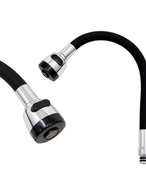 Esmo Home Siyah Esnek Musluk Başlığı – 360° Döner, 2 Kademeli Su Akış Ayarlı, Her Musluğa Uyumlu, Su Tasarruflu Mutfak Aparatı