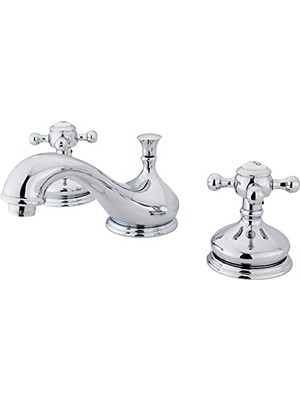 Esmo Home KS1161BX Widespread Lavatory With Metal Cross Handle, Polished Chrome