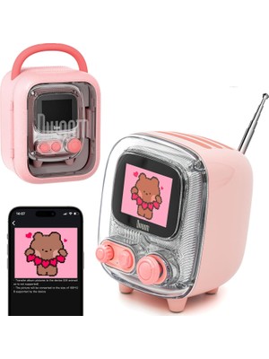 Esmo Home Tiivoo-2 Fm Radyolu Retro Bluetooth Hoparlör, Art Taşınabilir Mini Sevimli Kablosuz Küçük Hoparlör, Dekor Parti Ofis Masası Ev Yatak Odası Mutfak Için Uygun, Kadın Erkek