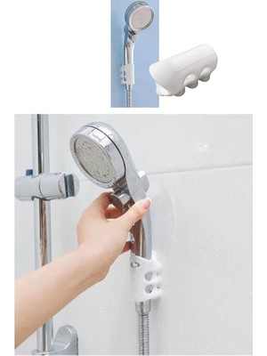 Esmo Home 7 Vantuzlu Su Geçirmeyen Dayanıklı Kancalı Banyo Duş Başlığı Askı Tutucu Silikon Güçlü Vantuz Vakum Aparatı