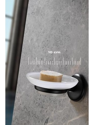 Esmo Home Yapışkanlı Hazneli Katı Sabunluk Siyah S-105