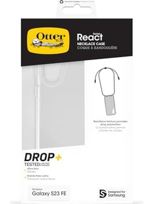 Esmo Home React Necklace Kılıf Galaxy S23 Fe Için, Ultra Ince, Koruyucu Kılıf, Ayarlanabilir ve Çıkarılabilir Cep Telefonu Zincirli, Askeri Standartlara Göre Test Edilmiştir, Şeffaf