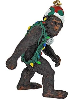 Esmo Home Bigfoot, Yeti Sabta'nın Şapkalı Komik Ağacı Dekorasyonu, Poliresin, Tam Renkli, 7,5 cm