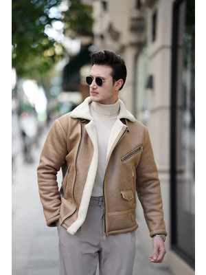 Modefendicom Full Kürklü Napa Deri Mont