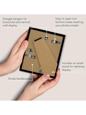 Esmo Home Siyah 4x5 Resim Çerçevesi - Kırılmaya Dayanıklı Camlı Ince Kenarlıklı Fotoğraf Çerçevesi, Asma Donanımı ve Duvar Veya Masa Üstü Için Yatay Veya Dikey Görüntü Formatları Için Dahili Şövale