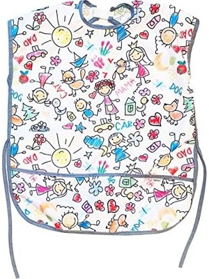 Esmo Home 3-6 Yaş, Kısa Kollu Sıvı Geçirmez Önlük, Makinede Yıkanabilir, Boya, Oyun ve Yemek Zamanı