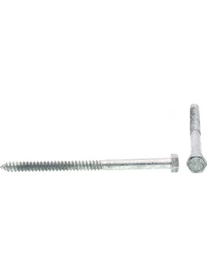 Esmo Home 9057586 Altıgen Gecikme Vidaları, 1,5 cm x 10 Inç, A307 A Sınıfı Daldırma Galvanizli Çelik, (5'li Paket)