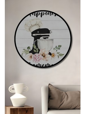 Özgürce Yuvarlak Ahşap Dekoratif Duvar Tablosu, Mutfağa Şık Dokunuş