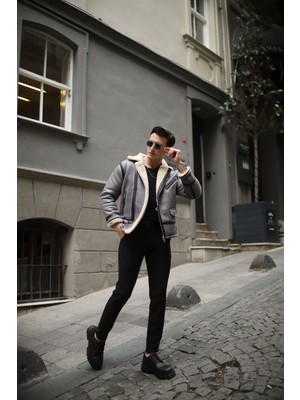 Modefendicom Full Kürklü Napa Deri Mont