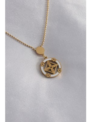 Ronanna 316L Çelik Gold Renk Çiçek Figür Kadın Kolye