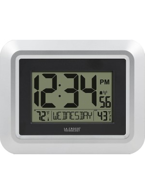 Esmo Home Technology 513-1918S-INT Dijital Duvar Saati, Sıcaklık, Gümüş