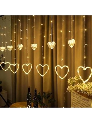 Esmo Home 3 Metre LED Işıklı 12'li Kalp Işık Zinciri Dekoratif Aydınlatma Ev Dekorasyonu Süsleme Salon Oda Merdiven Balkon Süslemeleri Için Yılbaşı Eğlence Doğum Günü Özel Aydınlatma