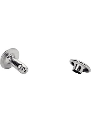 Esmo Home Deri Için Delikli Perçinler, 8 mm Başlı Perçinler, Gümüş Renkli, 25 Adet (2 Parça)