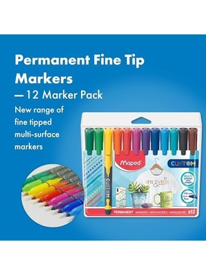 Esmo Home 512511 Permanent Marker, Ince Uclu, Askili Paket 12'li