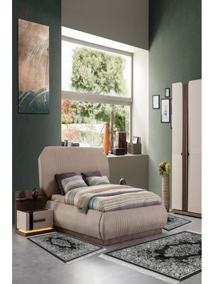 PremiumPort Yıkanabilir Kaymaz Taban 3'lü Yatak Odası Takımı, Siyah Osmanlı Tarzı