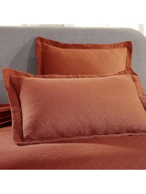Esmo Home MATELASSE%100 Pamuk Sepet Dokuma 3 Parça Yatak Örtüsü Seti -, Mandarin