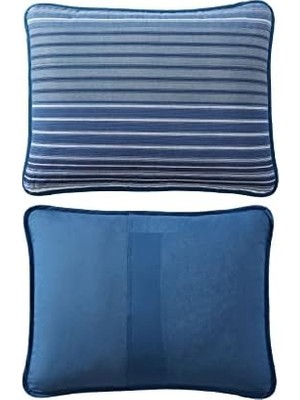 Esmo Home | Lüks Ultra Yumuşak Pamuk Yorgan 3 Parça Set, Ev Dekoru Için Şık Zarif Tasarım, Mavi,