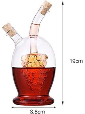 Esmo Home Eleton 473 ml Üzüm Astarı 2 Çıkışlı Cam Yağ Sirkesi 2'si 1 Arada Şişe, Cam Yağ ve Sirke Kabı