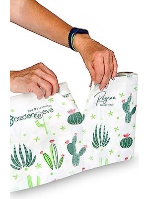 Esmo Home Masa ve Aktivite Piknik Örtüsü Kullan At Sıvı Geçirmez 3 Rulo (Rulo Içi:10 Adet) Kaktüs 100X120CM