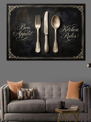 Özgürce Mutfak Teması Kanvas Tablo, Ahşap ve Mdf Dekoratif Tasarım