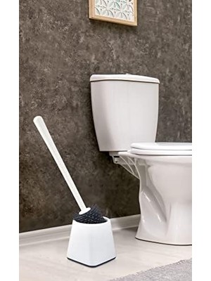 Esmo Home Silikon Wc Tuvalet Banyo Fırçası Klozet Fırçası Beyaz Kare