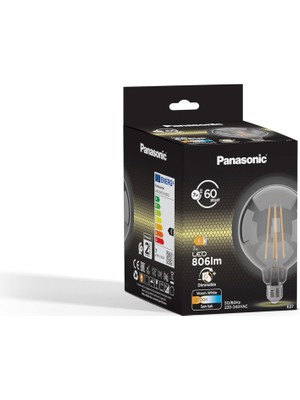 Esmo Home E27 Dim Edilebilir Filaman G125 Lamba 7W 806LM 2700K Clear