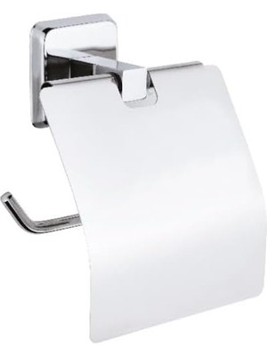 Esmo Home Banyo Kare Krom Yapışkanlı Kapaklı Tuvalet Kağıtlığı Wc Kağıtlık Tuvalet Kağıdı Askısı