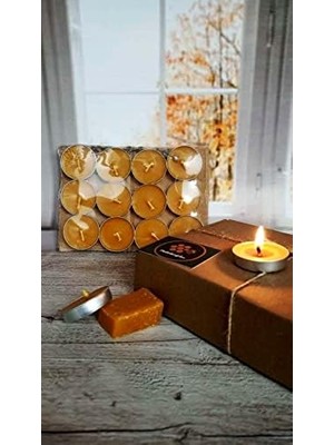 Esmo Home (12 Adet) Tealight Doğal Petek Mum Ekonomik Boy (8gr) Beeswax Candle