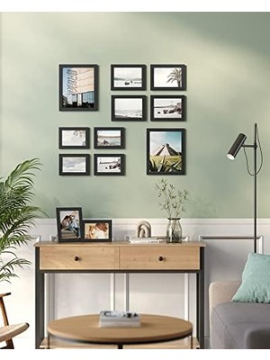 Esmo Home Resim Çerçevesi Seti 10'lu, 20 x 25 cm Boyutunda 2 Fotoğraf, 13 x 18 cm Boyutunda 4 Fotoğraf, 10 x 15 cm Boyutunda 4 Fotoğraf, Siyah