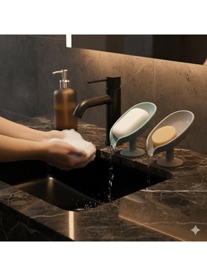 Esmo Home Store Vantuzlu Su Giderli Sabunluk 2’li Set – Kaymaz, Kendiliğinden Su Akıtmalı, Tezgah Üstü Sabunluk – Banyo & Mutfak Için Pratik Sabun Tutucu