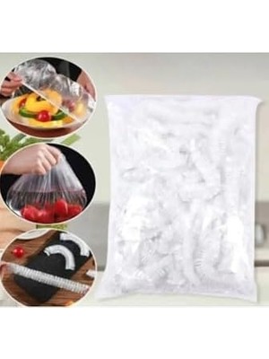 Esmo Home 100 Adet Tencere, Tabak Bonesi, Tek Kullanımlık Dayanıklı Lastikli Poşet, Tabak ve Tencereler Için Koruyucu Kapak, Yiyecekleri Hijyenli Muhafaza (100)