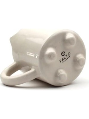 Esmo Home Palto Tasarım Miyav 01 El Yapımı 3D Krem Parlak Kupa - El Yapımı Seramik Kupa