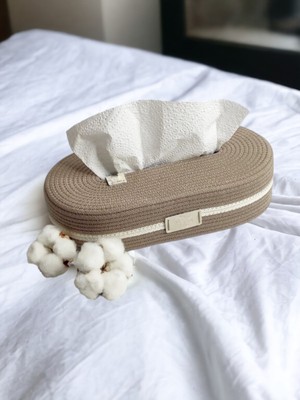 Özgürce Jüt Dekoratif Sepet, Sofra Düzenleyici, Hasır Tasarım, 27X15X8CM