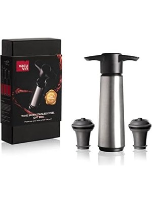 Esmo Home Vacu Vin Şarap Koruyucu Paslanmaz Çelik Hediye Kutusu - Şarabınızı Taze ve Keyifli Tutun - Açılmış Şişelerinizin Kalitesini Koruyun - Lüks Şarap Aksesuarı