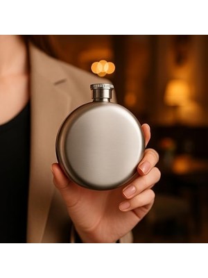 Esmo Home Perlotus 5 Oz 150 cc Hunili Çelik Viski Yuvarlak Içki Cep Matarası