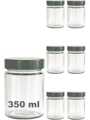 Esmo Home Afracam 350 ml Kavanoz Metal Derin Kapaklı 350 cc Şeffaf Reçel, Marmelat Cam Kavanoz Deep 6 Adet (Gümüş Kapak)