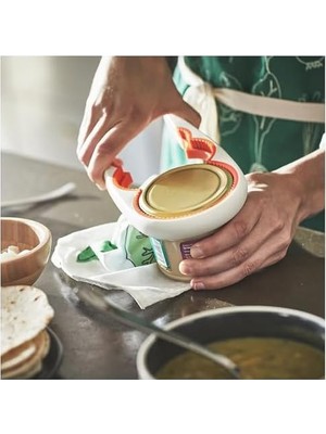 Esmo Home Uppfylld Kavanoz Açacağı, Beyaz-Turuncu, 21 Cm, 3-7 cm Kapak Çapı Için