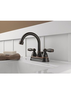 Esmo Home -Eşsiz Claymore 2-Saplı Merkez Banyo Musluğu Pop-Up Drenaj Montajı, Chrome P299685LF