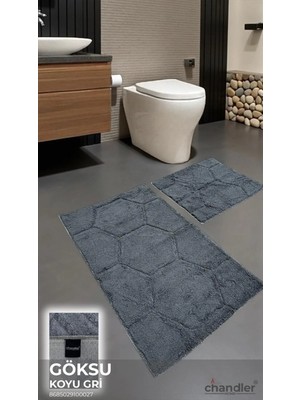 PremiumPort El Işi Lüx Banyo Takımı 2 Parça Gökkuşağı Mor Gri