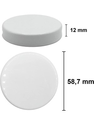 Esmo Home Afracam 50 ml Şeffaf Krem Cam Kavanoz Plastik Beyaz Kapaklı 6 Adet (50 cc (Krem))
