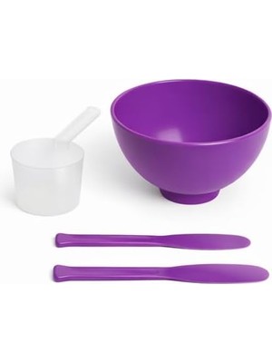 Esmo Home Alexdello Ad Maske Karıştırma Kabı 3 Lü Set Silikonlu Kırılmaz Mor Renk