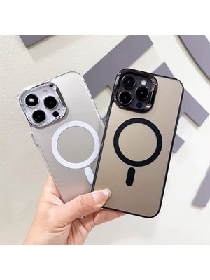 Esmo Home 15 Magsafe Uyumlu Şeffaf Sert Telefon Kılıfı Manyetik Hizalama Ince Hafif Darbe Dayanıklı Kamera Korumalı Koruma Kapak Şeffaf